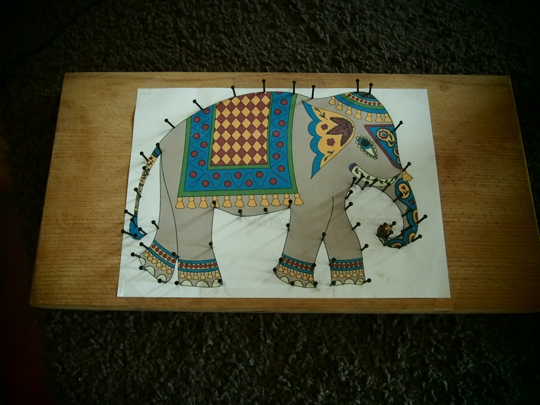 string art elephant - diy PANDERS