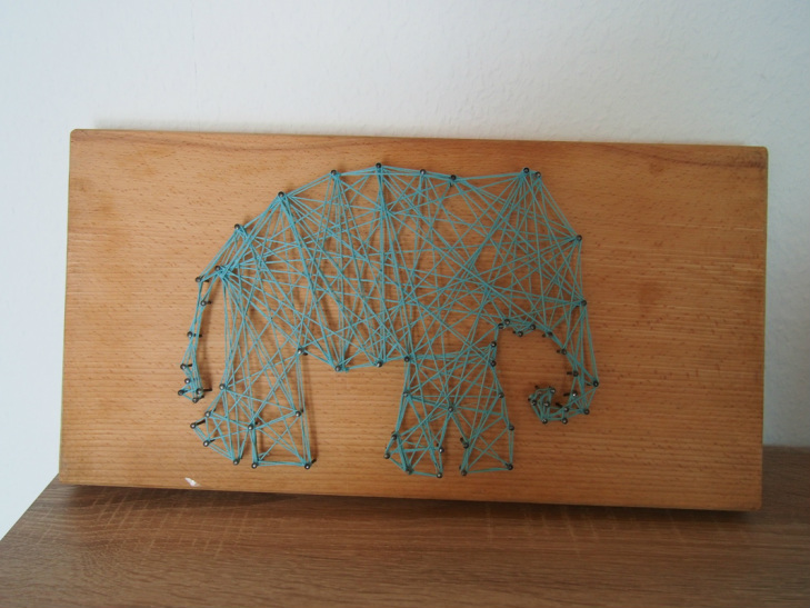 string art elephant - diy PANDERS